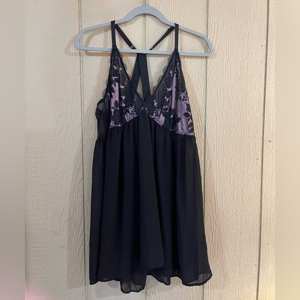 Torrid Purple / Black strappy Babydoll